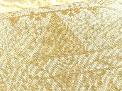 平和屋着物●佐賀錦 六通柄袋帯 地紙吉祥花文 金糸 正絹 逸品 CAAI3136fb