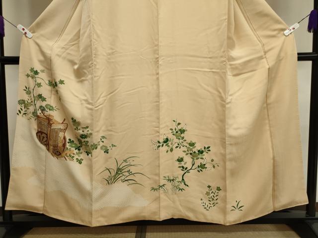 平和屋着物■豪華色留袖 駒刺繍 絞り 御所車草花文 金彩 正絹 逸品 CAAI4787in