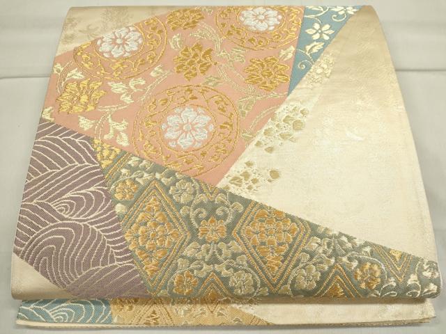 平和屋着物◎六通柄袋帯 切嵌花唐草文 金糸 正絹 逸品 CAAI6146ou