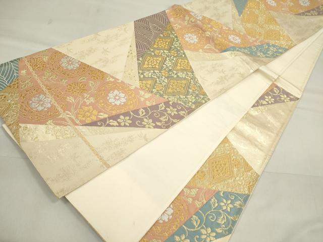 平和屋着物◎六通柄袋帯 切嵌花唐草文 金糸 正絹 逸品 CAAI6146ou