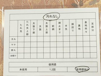 平和屋着物◎六通柄袋帯 扇面御所車草花文 金糸 正絹 逸品 CAAI6186ou
