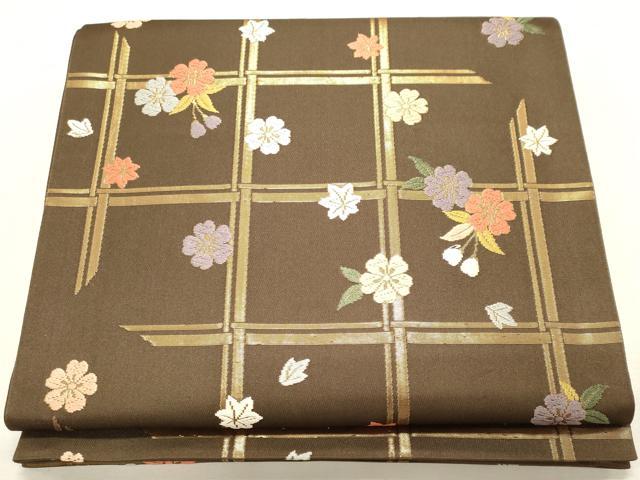 平和屋着物◎六通柄袋帯 舞花文 金糸 正絹 逸品 CAAI6227ou