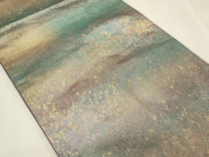 平和屋着物◎六通柄袋帯 霞文 引箔 正絹 逸品 CAAI6228ou