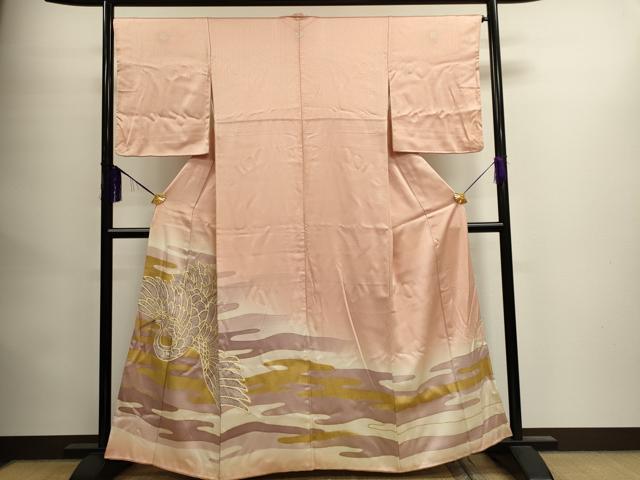 平和屋着物■豪華色留袖　飛鶴文　暈し染め　金彩　正絹　逸品　CAAI6269ou
