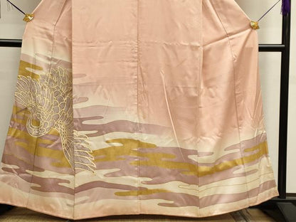 平和屋着物■豪華色留袖　飛鶴文　暈し染め　金彩　正絹　逸品　CAAI6269ou