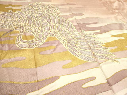 平和屋着物■豪華色留袖　飛鶴文　暈し染め　金彩　正絹　逸品　CAAI6269ou