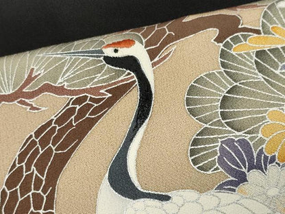 平和屋着物■豪華黒留袖　刺繍　濡れ鶴枝松文　銀彩　正絹　逸品　CAAI6323ou