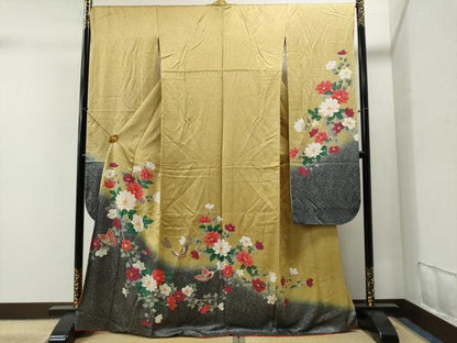平和屋着物●豪華振袖　花蝶文　暈し染め　暈し染め　金彩　やまと誂製　逸品　CAAI8596yc