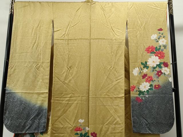 平和屋着物●豪華振袖　花蝶文　暈し染め　暈し染め　金彩　やまと誂製　逸品　CAAI8596yc