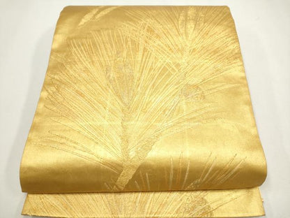 平和屋着物●六通柄袋帯 枝松葉文 金糸 引箔 逸品 CAAI9119hy