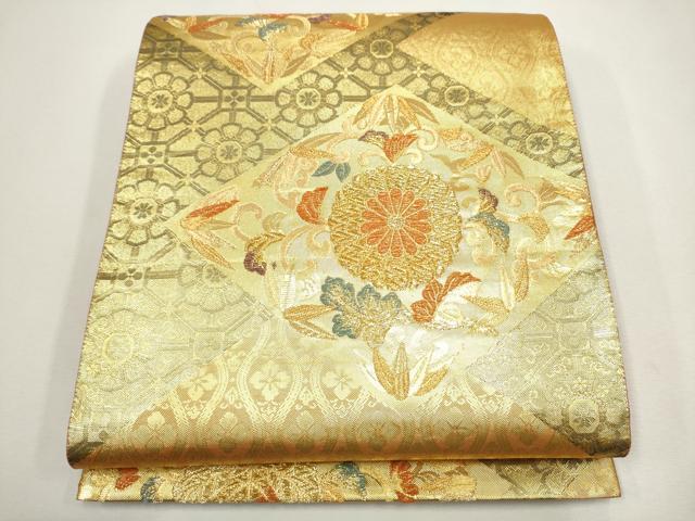 平和屋着物●六通柄袋帯 菱花唐草文 金糸 逸品 CAAI9122hy