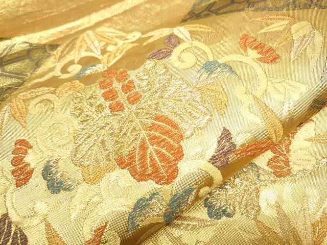 平和屋着物●六通柄袋帯 菱花唐草文 金糸 逸品 CAAI9122hy