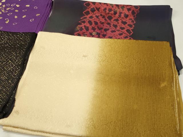 平和屋着物★和装小物　上質な帯揚げ10枚　金通し地　金彩　道長流水吉祥花文　ぼかし染　未使用あり　逸品　CAAI9915qe