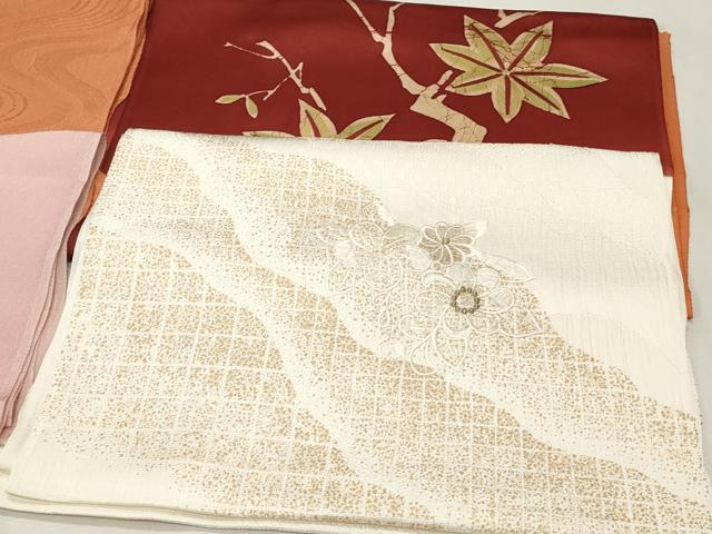 平和屋着物★和装小物　上質な帯揚げ10枚　絞り　刺繍　礼装用　松皮菱花文　橘　楓文　金糸　金彩　逸品　CAAI9917qe