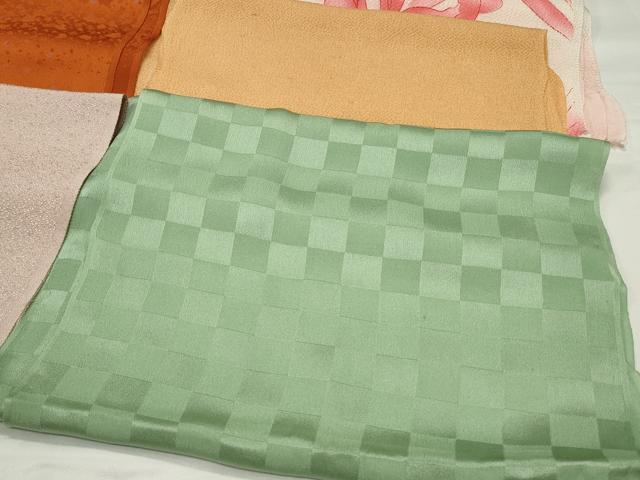 平和屋着物★和装小物 上質な帯揚げ10枚 金銀彩 露芝花文 市松 カトレア 逸品 CAAI9929qe
