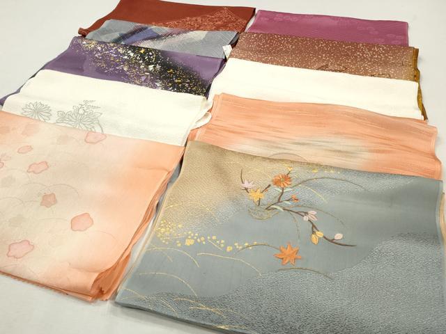 平和屋着物★和装小物　上質な帯揚げ10枚　銀糸　礼装用　刺繍　箔散らし　たたき染め　金糸　金彩　未使用あり　逸品　CAAI9976qe