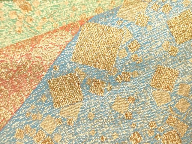 平和屋着物●六通柄袋帯 草花文 金糸 逸品 CAAJ0194eg