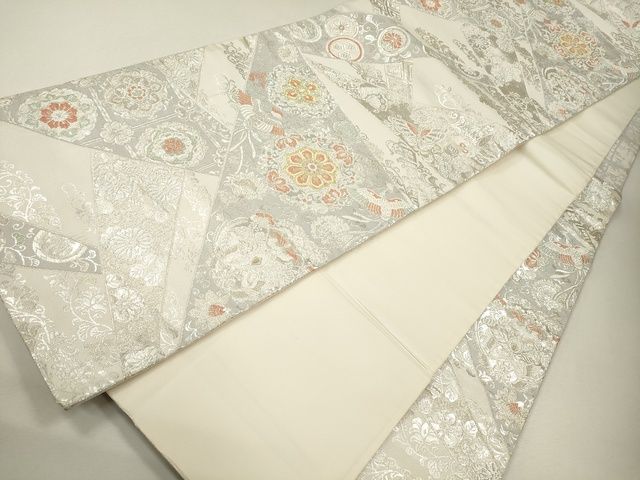 平和屋着物●六通柄袋帯 唐織 光彩 金銀糸 逸品 CAAJ0205eg