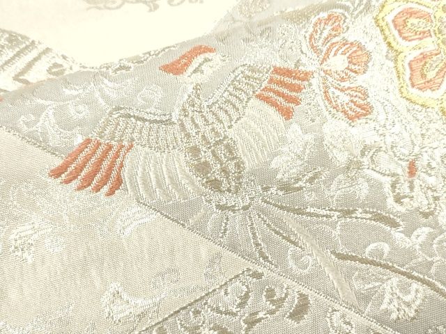 平和屋着物●六通柄袋帯 唐織 光彩 金銀糸 逸品 CAAJ0205eg