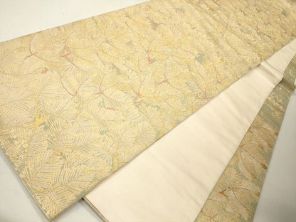 平和屋着物●六通太鼓柄袋帯 古綾錦 縫箔 金糸 逸品 CAAJ0274eg