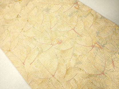 平和屋着物●六通太鼓柄袋帯 古綾錦 縫箔 金糸 逸品 CAAJ0274eg