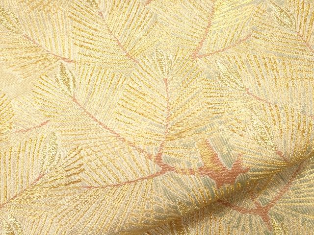 平和屋着物●六通太鼓柄袋帯 古綾錦 縫箔 金糸 逸品 CAAJ0274eg