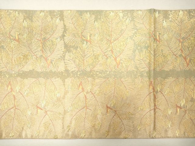 平和屋着物●六通太鼓柄袋帯 古綾錦 縫箔 金糸 逸品 CAAJ0274eg