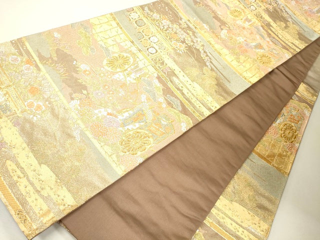 平和屋着物●六通柄袋帯 夕錦 金糸 逸品 CAAJ0330eg