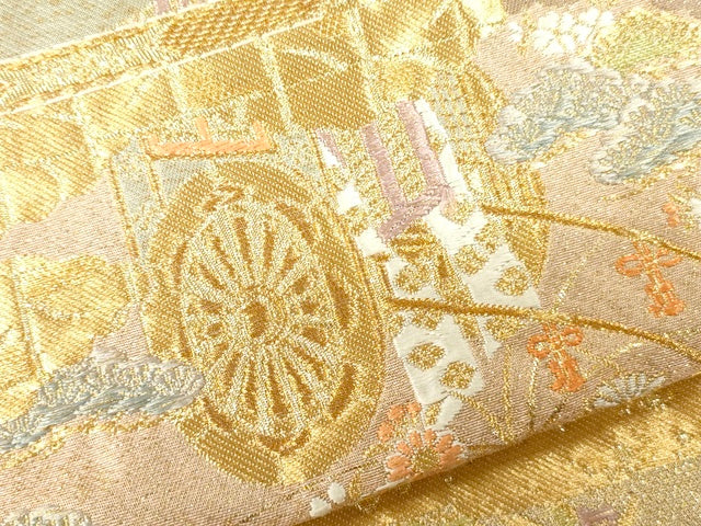平和屋着物●六通柄袋帯 夕錦 金糸 逸品 CAAJ0330eg