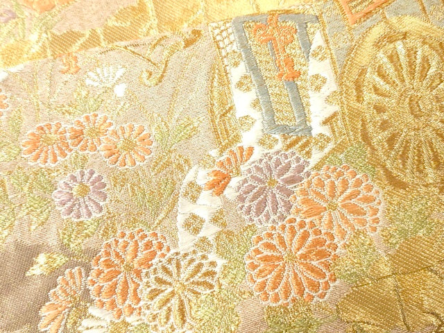 平和屋着物●六通柄袋帯 夕錦 金糸 逸品 CAAJ0330eg