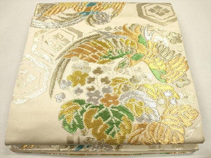 平和屋着物●六通柄 本袋帯 鳳凰草花文 金銀糸 逸品 CAAJ0379eg