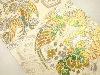 平和屋着物●六通柄 本袋帯 鳳凰草花文 金銀糸 逸品 CAAJ0379eg
