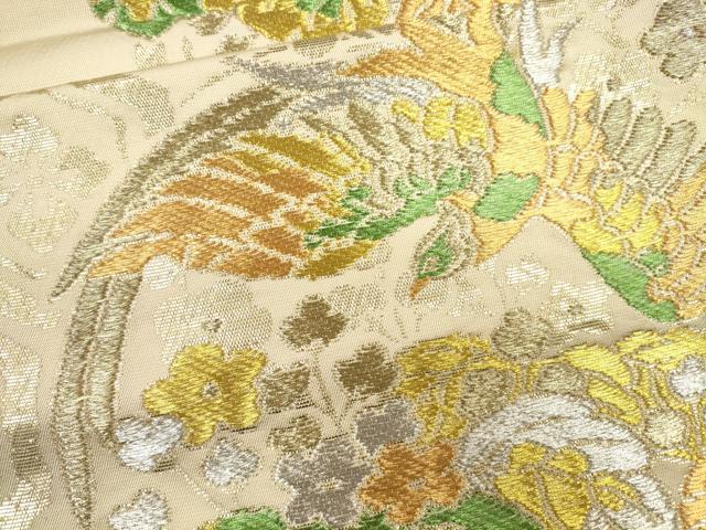 平和屋着物●六通柄 本袋帯 鳳凰草花文 金銀糸 逸品 CAAJ0379eg