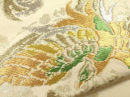 平和屋着物●六通柄 本袋帯 鳳凰草花文 金銀糸 逸品 CAAJ0379eg
