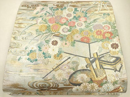 平和屋着物●六通柄袋帯 御所年中行事絵図 金銀糸 逸品 CAAJ0398eg