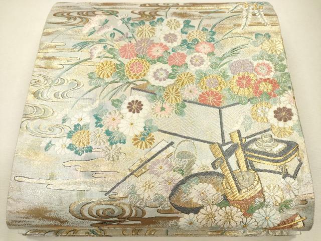平和屋着物●六通柄袋帯 御所年中行事絵図 金銀糸 逸品 CAAJ0398eg