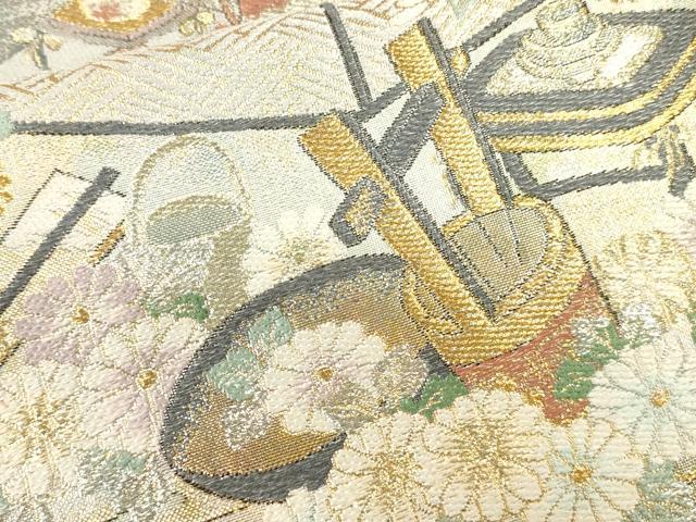 平和屋着物●六通柄袋帯 御所年中行事絵図 金銀糸 逸品 CAAJ0398eg