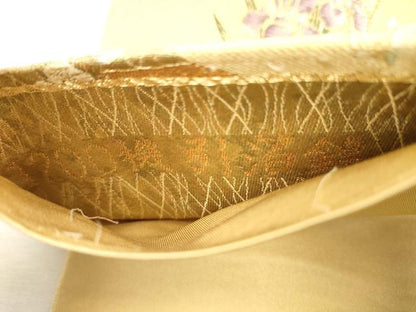 平和屋着物●六通柄袋帯 唐織 短冊紋様 引箔錦 金銀糸 正絹 逸品 CAAJ0555eg