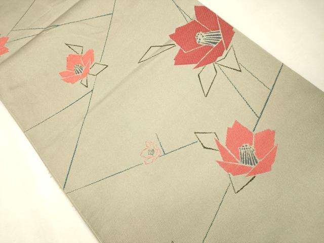 平和屋着物●六通柄 本袋帯 草木染 舞花文 正絹 逸品 CAAJ0858eg