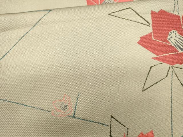 平和屋着物●六通柄 本袋帯 草木染 舞花文 正絹 逸品 CAAJ0858eg
