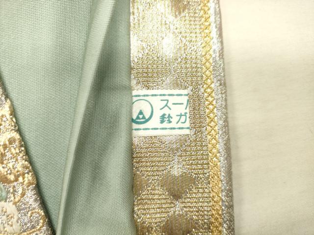平和屋着物●六通柄袋帯 唐織 雪輪花蝶文 金銀糸 鈴乃屋扱い 正絹 逸品 CAAJ0899eg