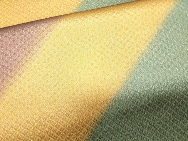 平和屋着物●全通柄袋帯 斜線鹿の子文 金糸 正絹 逸品 CAAJ0962eg