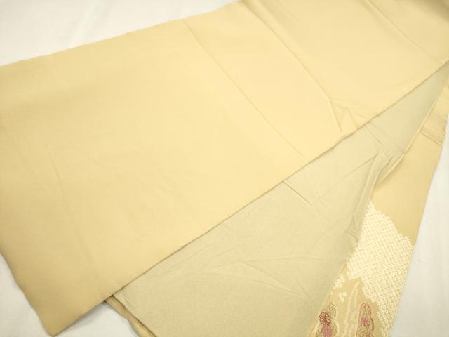 平和屋着物●太鼓柄袋帯 絞り 刺繍 松葉草花文 金彩 正絹 逸品 CAAJ1218eg