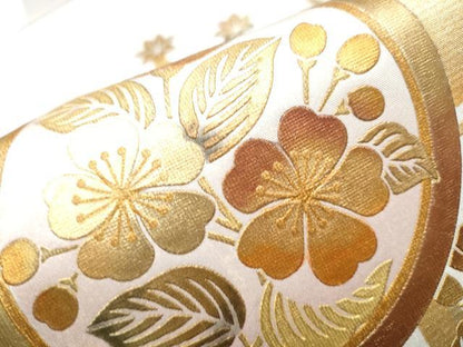 平和屋着物●六通太鼓柄袋帯 花蝶丸文 金彩 逸品 CAAJ2070hy
