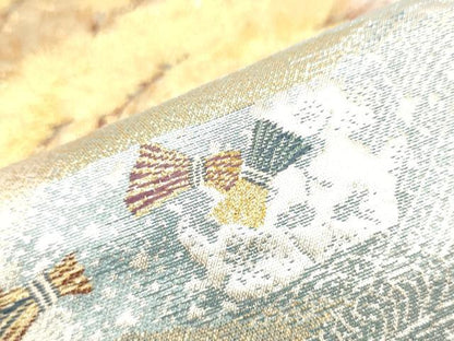 平和屋着物●六通柄袋帯 瑞鶴松峰文 金銀糸 逸品 CAAJ2106