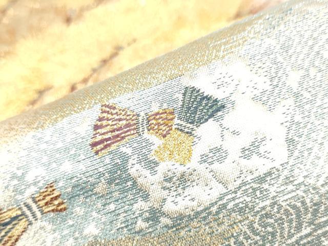 平和屋着物●六通柄袋帯 瑞鶴松峰文 金銀糸 逸品 CAAJ2106