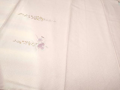 平和屋着物●訪問着 総刺繍 鏡裏草花文 暈し染め 金銀彩 正絹 逸品 CAAJ2313hy