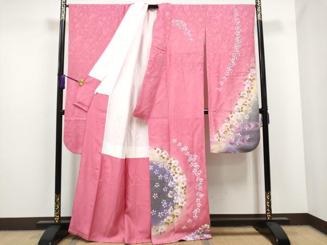 平和屋着物●豪華振袖　流水舞花文　暈し染め　正絹　逸品　CAAJ2380hy