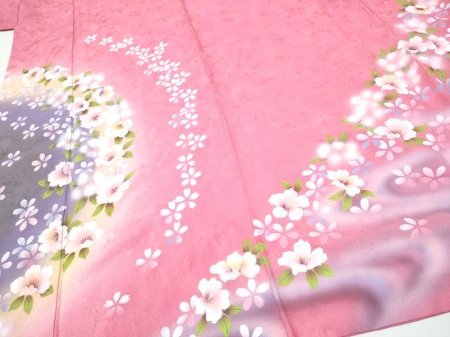 平和屋着物●豪華振袖　流水舞花文　暈し染め　正絹　逸品　CAAJ2380hy