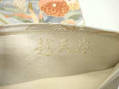 平和屋着物◎六通柄袋帯 唐織 菱取慶長紋 越天楽 金糸 正絹 逸品 CAAJ5044yk